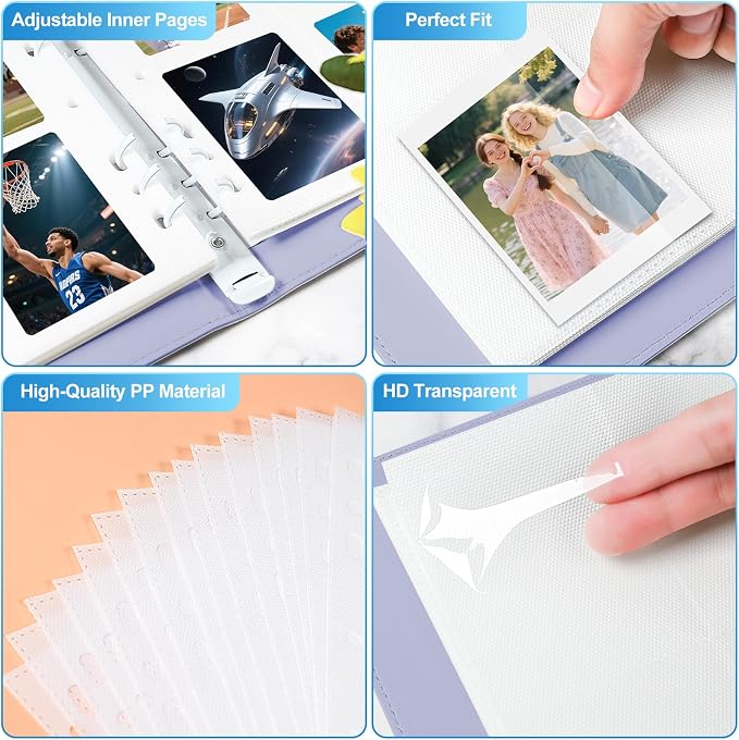 2x3 Photo Album, Refillable PU Leather A5 Photocard Binder - Image 6