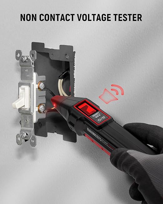 KAIWEETS Circuit Breaker Finder with LCD Display, GFCI Outlet Tester, Electrical Circuit Tracer Tool with NCV Test & Flashlight, Includes Carrying Case - KT301