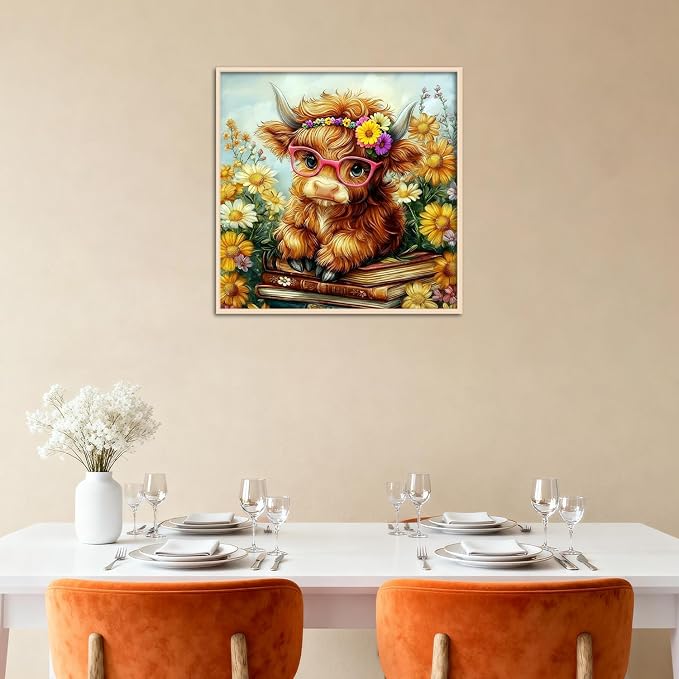PHANTASYART Highland Cow Paint by Numbers Kit - Image 3