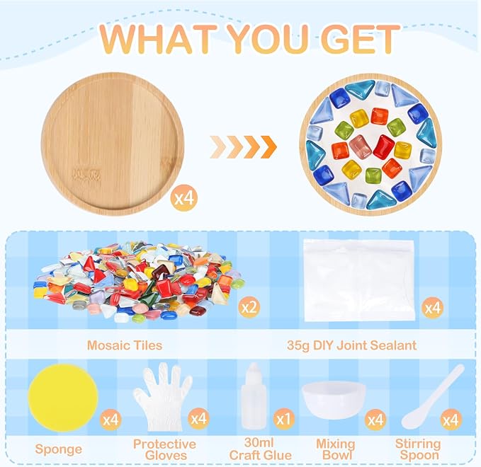 SAYAYA 4 Sets DIY Glass Mosaic Tiles - Image 3