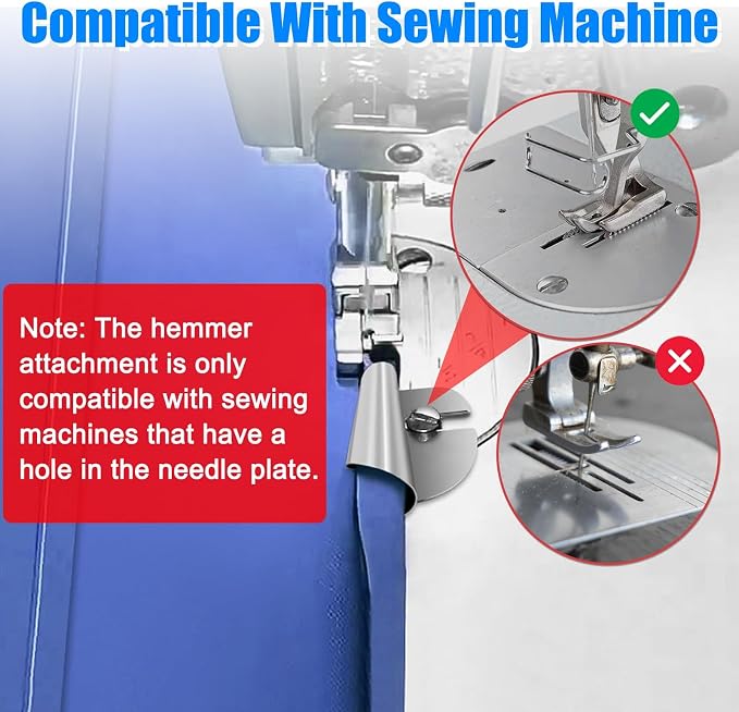 TOOVREN Universal Sewing Rolled Hemmer Foot 4PCS Rolled Hem Presser Foot - Image 6