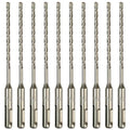 10-Pack SDS Plus 3/16" x 6" Rotary Hammer Drill Bits, Carbide Tipped for Brick, Stone and Concrete