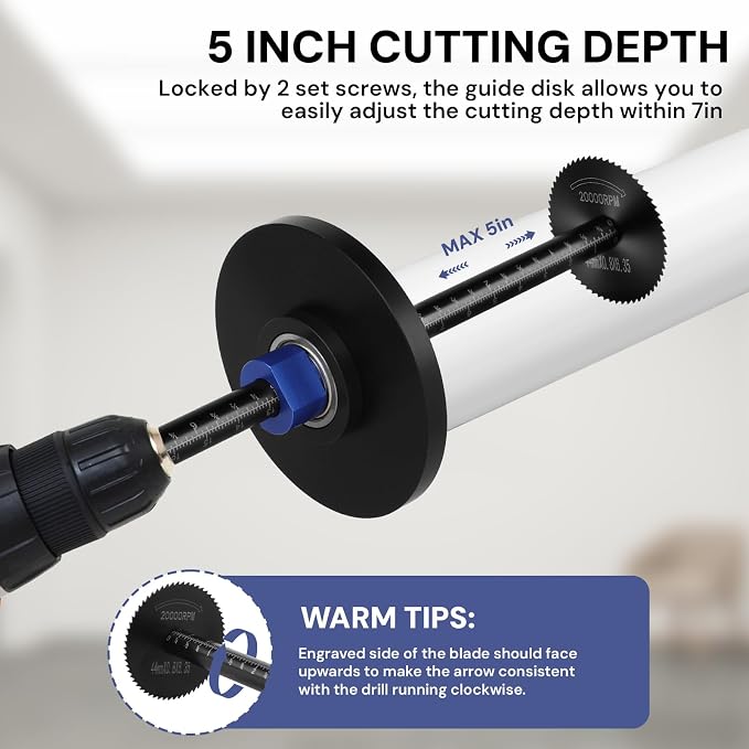PVC Pipe Internal Cutter Set – 360° Rotating Cutter, adjustable depth gauge - Image 4