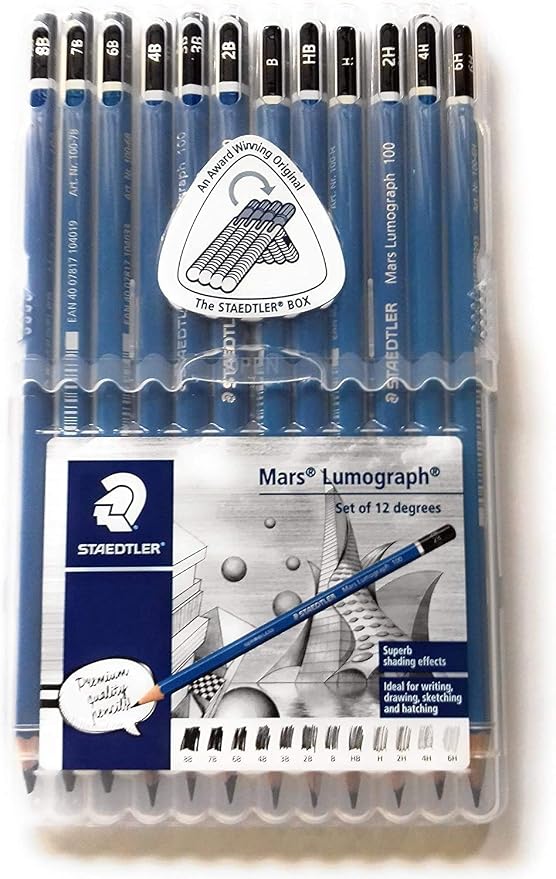 Staedtler Mars Lumograph Pencil Set – 12 Premium Graphite Drawing Pencils - Image 8