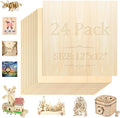 QSJQllo 24 Pack 12"x12"x1/8" Basswood Sheets, 3mm Basswood Plywood, Craft Wood by QSJQllo