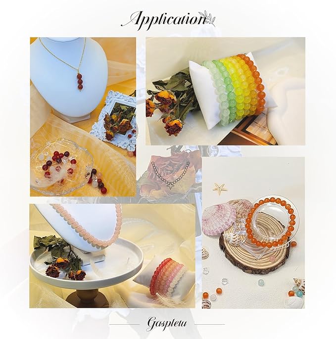 1200PCS 8mm Glass Beads for Jewelry Making, 24 Colors Crystal Beads Bracelets - Image 4