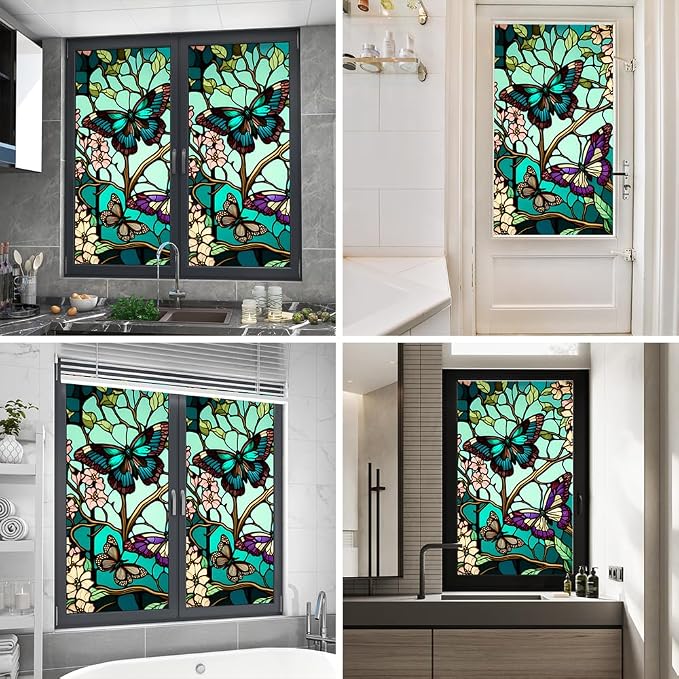 Window UV Protection Privacy Film:Non-Adhesive Static Cling Decorative Window - Image 5