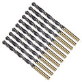 Drill Bit, 5.5mm Cutting Diameter, 4341 HSS Gold and Black 118° Cutting Angle Number Jobber Bits - (Applications: for Drilling Soft Metal Plastic Wood), 10-Pieces