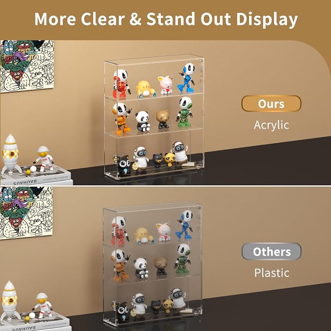 NIUBEE Acrylic Display Case, Wall Mounted or Desktop Dustproof Display Cabinet - Image 6