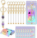 42/84/126 Pcs Beadable Keychain Bars Bulk Blank DIY Beaded Keychain Making by Unknown