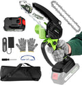 Mini Chainsaw, 6-inch Cordless Electric Mini Chainsaw, Portable Handheld Chain Saw for Tree Pruning Shearsand Garden Maintenance, Best Father's Day Gift for Men Dad Husband(Green)