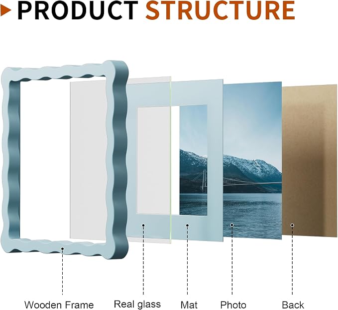 8X8 Wavy Picture Frame With Mat - Image 4