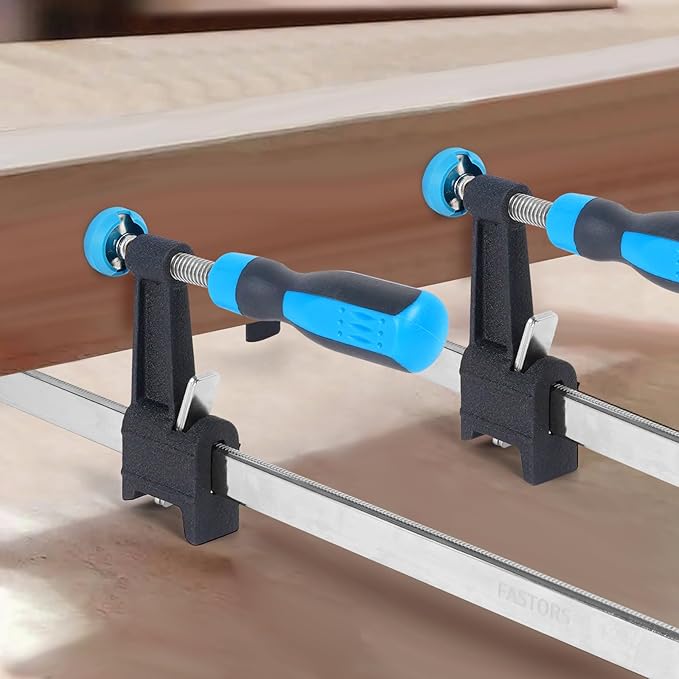 Bar Clamps for Woodworking 12 Inch,4 Pack Wood Clamps Adjustable and Release Quickly,Woodworking Clamps Throat Depth 2.5 Inch,Serrated Steel Rail,Bar Clamps Force 600 Lbs