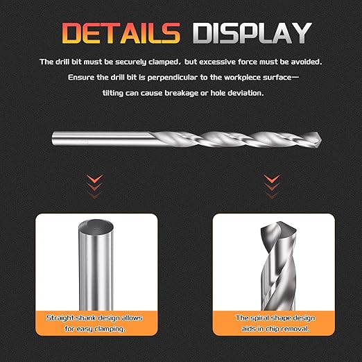 Drill Bit, 11/64" Cutting Diameter, 4241 HSS 118° Cutting Angle Uncoated Bright Versatile Jobber Bits - (Applications: for Drilling Plastic Wood Soft Metal), 12-Pieces