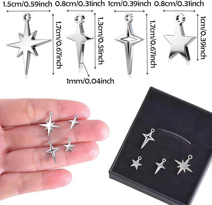 32Pcs Fadeless Stainless Steel Charms - Image 4