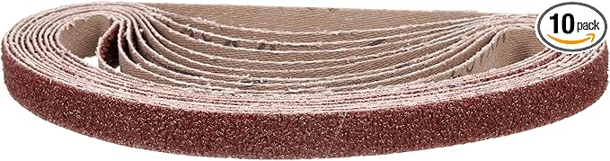 1/2 x 24 Inch Sanding Belt, 10 Pcs 36 Grit Aluminum Oxide Knife Sharpener Belts Work Sharpening for Belt Sander Knife Carving Tool Metal Working