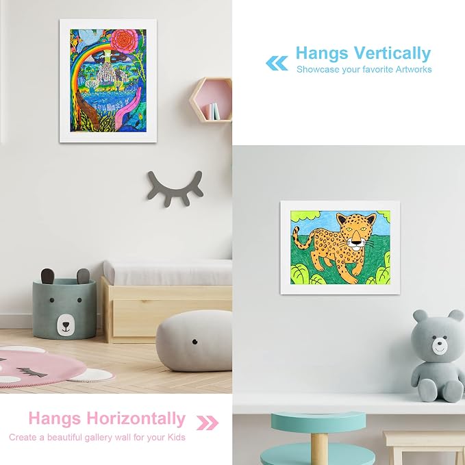 Kids Art Frames, 8.5x11 Front Opening Kids Artwork Frames Changeable, Holds 50 - Image 2
