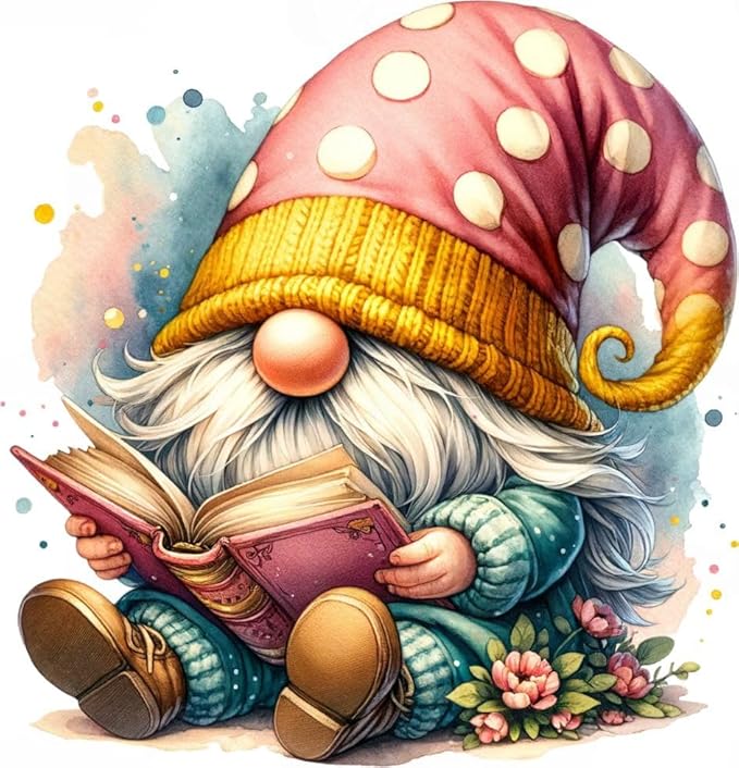 Gnome Cross Stitch Kits for Adults Beginner, Book Counted Cross Stitch Kits by Unknown