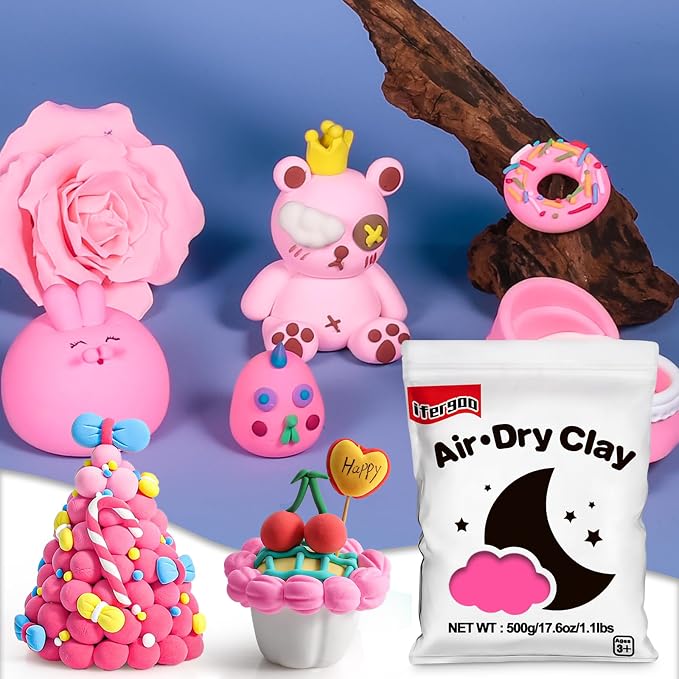 ifergoo Pink Air Dry Clay - Image 2