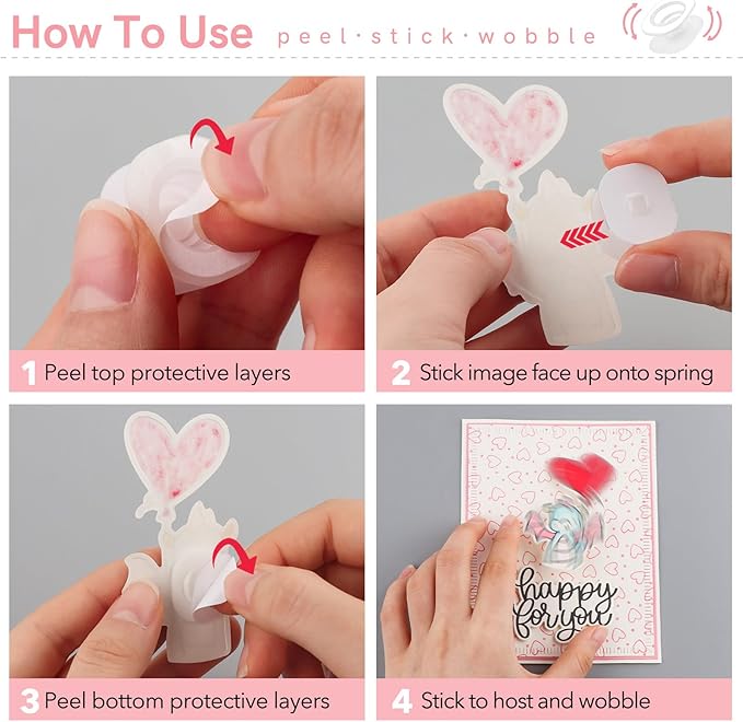 BAOFALI 300Pcs/Set Mini Action Wobbles, Self-Adhesive Springs, Small Wobblers - Image 4