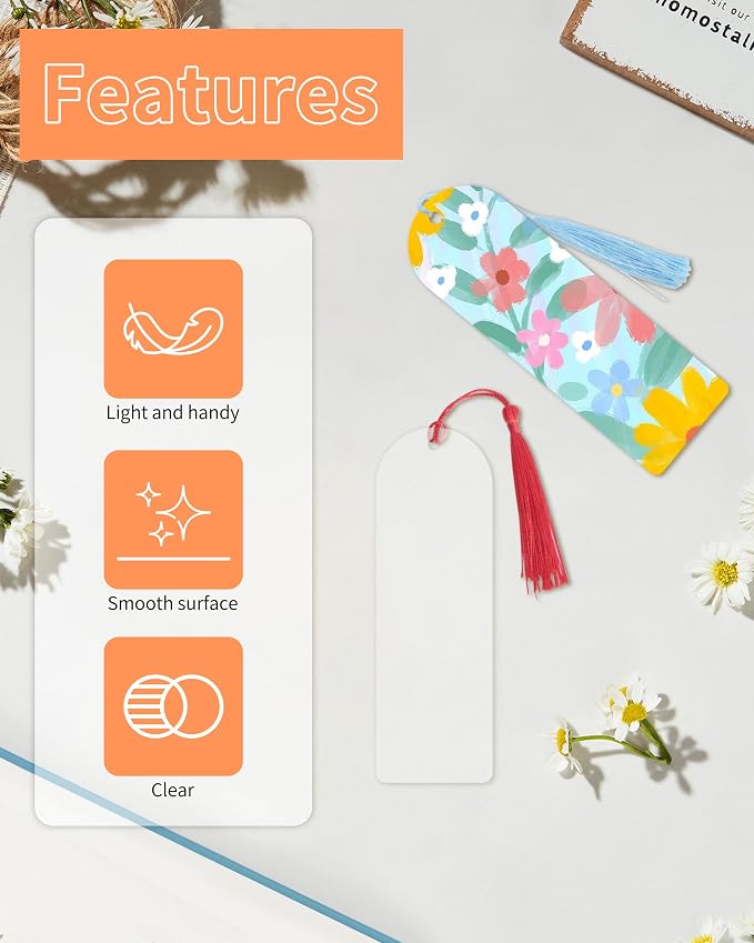 【40 Packs Bulk】 Clear Acrylic Bookmarks Blanks 6" x 2" - Image 4
