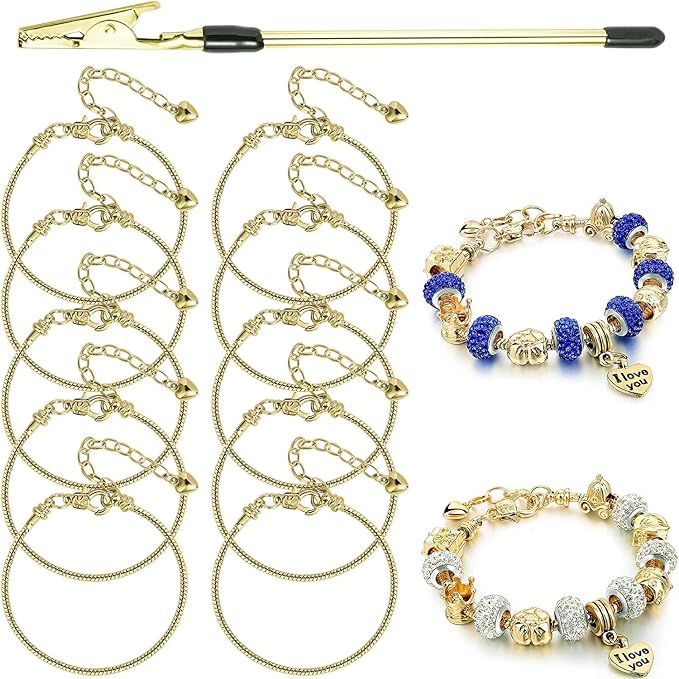 10 Pcs 7.87 Inch Snake Chain Charm Bracelet Chains by BRACELETMAKINGKIT