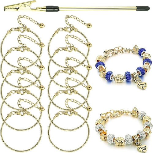 10 Pcs 7.87 Inch Snake Chain Charm Bracelet Chains by BRACELETMAKINGKIT