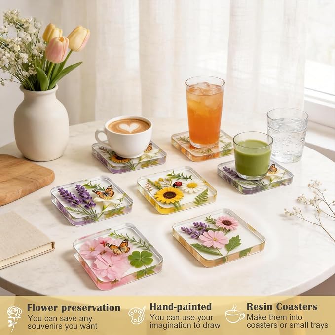 YOILES Deep Coaster Resin Molds Silicone Square Silicone Molds - Image 5
