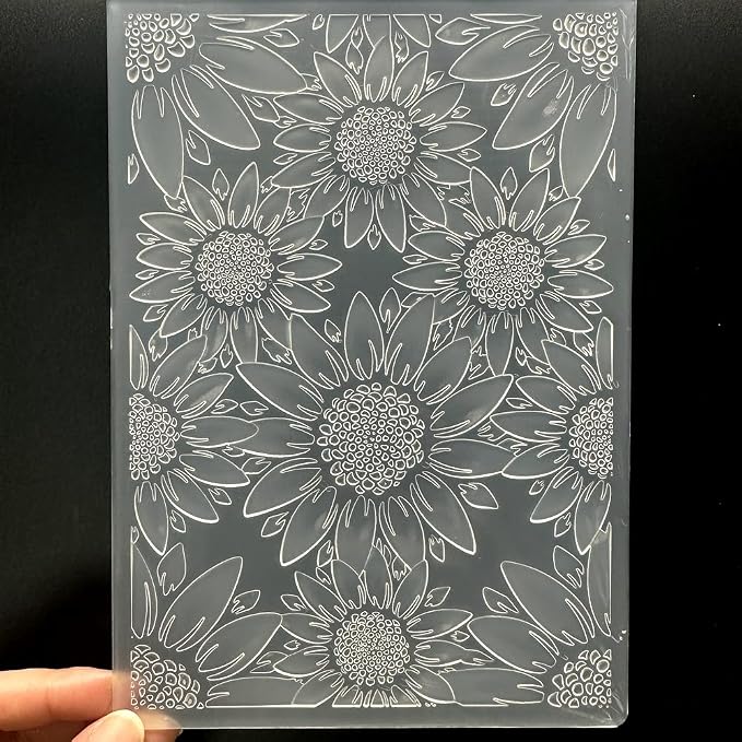 3D Plastic Embossing Folder Template Stereoscopic Sunflower Texture 5x7 Inch by Unknown