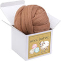 QMNNMA Wool Roving Bulk, 8.82oz Needle Felting Wool-Coffee Brown | Super Wool by Qmnnma