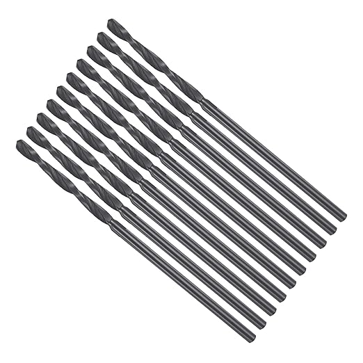 Drill Bit, 1.5mm Cutting Diameter, 4241 HSS Nitriding Black 118° Cutting Angle Versatile Jobber Bits - (Applications: for Drilling Plastic Wood Soft Metal), 10-Pieces