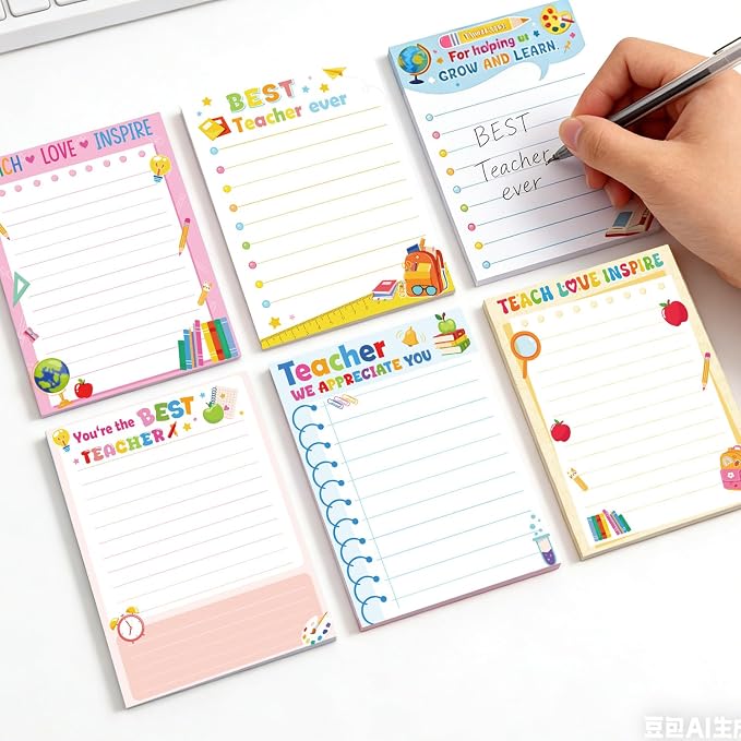 Teacher Sticky Notes Gifts, 9 Pack Inspirational Teacher Appreciation Notepads - Image 6