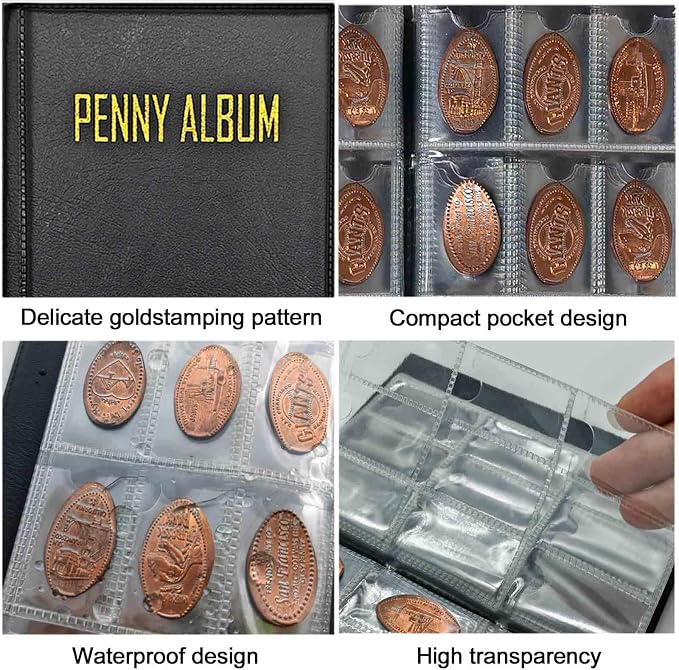 108 Pockets Pressed Penny Collecting Album Book, Portable Smashed Pressed Penny - Image 5