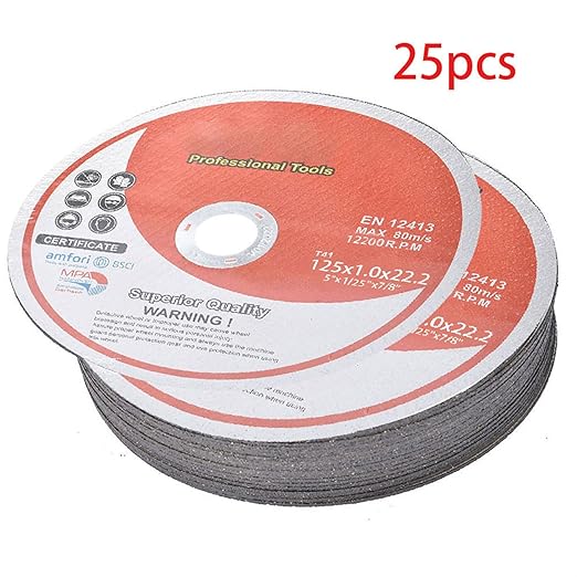 findmall 25 Pack 5"x.040"x7/8" Stainless Steel Cutting Discs - Suitable For Steel, Stainless Steel, Aluminum, Other Alloys
