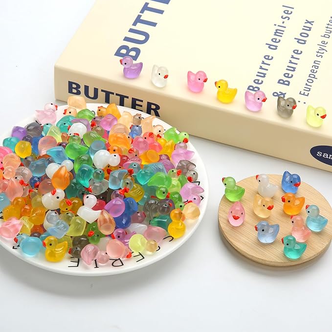 GWAHSA 240pcs Luminous Mini Resin Ducks, Tiny Animals Bulk Glow in The Dark - Image 5