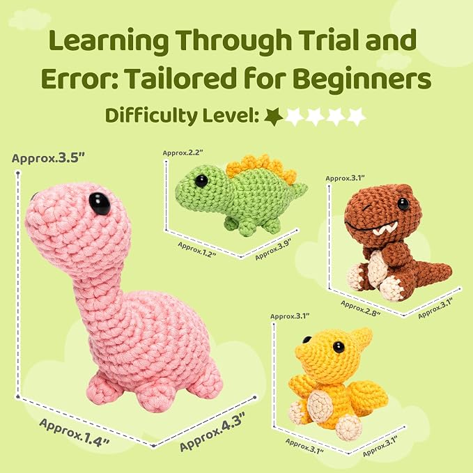 Mewaii Crochet Kit for Beginners, Crochet Animal Kit - Image 5