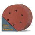 POWERTEC 320 Grit, 50 PK, 6 Inch Sanding Discs – Hook and Loop, 6-Hole Aluminum Oxide Orbital Sander Pads, Woodworking Round Sandpaper for Random Orbital, Air, Pneumatic & DA Sanders (45232-P2)