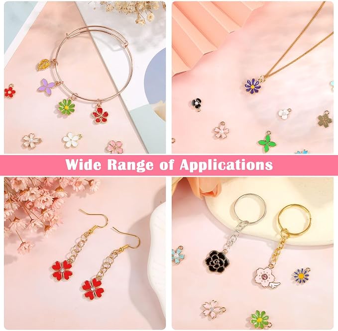 150 Pcs Flower Charms for Jewelry Making - Image 2