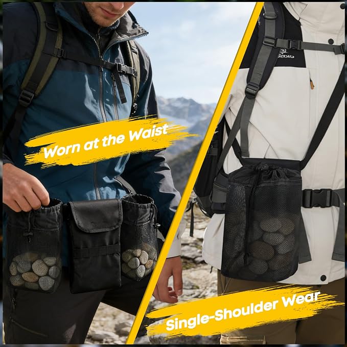 Rock Collecting Bag, Adjustable Rock Waist Bags - Image 5