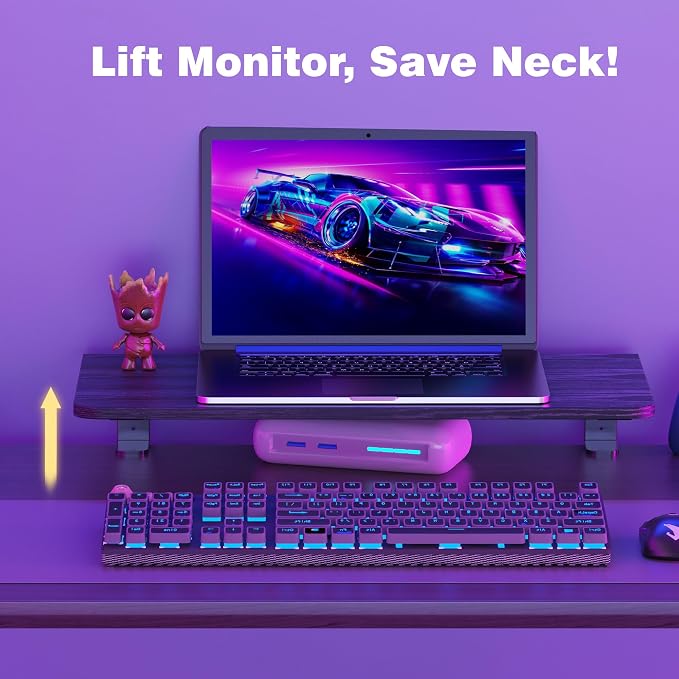 Desk Extender, 22-inch Clamp-On Desk Shelf, Height-Adjustable Desktop Shelf - Image 3