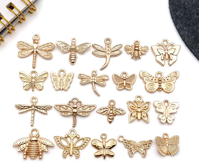 WOCRAFT 60pcs KC Gold Butterfly Bracelet Charms - Image 5