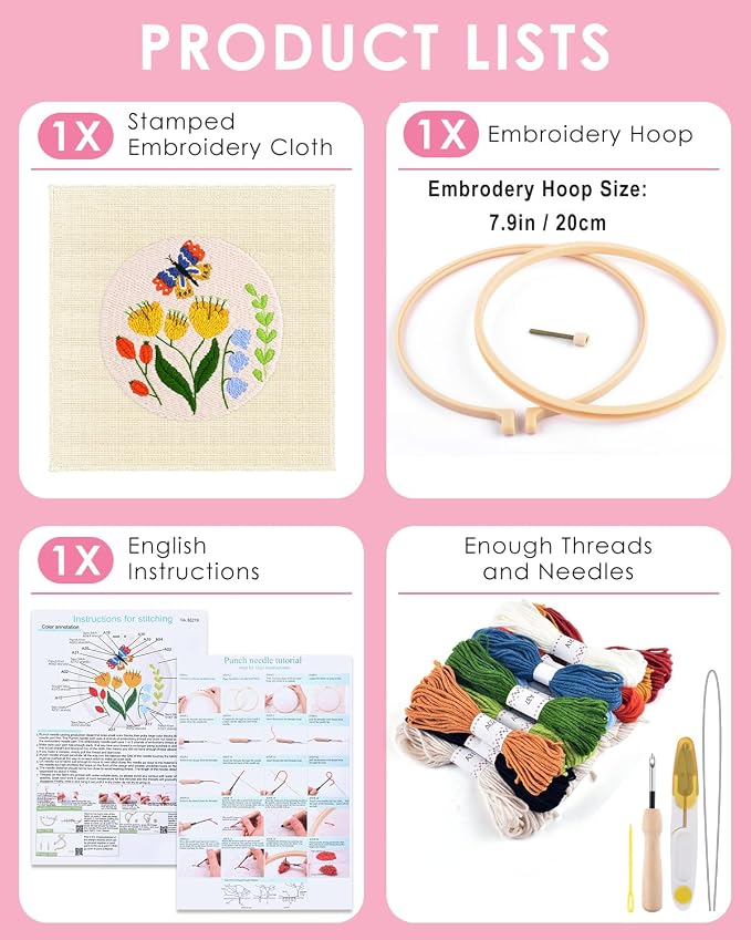 TINDTOP Punch Needle Kits, DIY Punch Embroidery Kits - Image 2