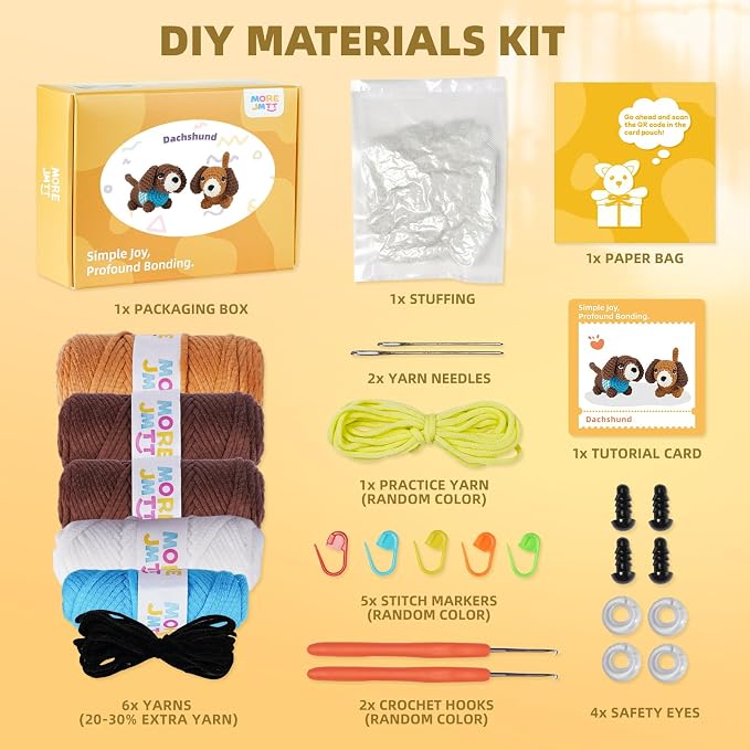 MOREJMTT Crochet Kit for Beginners, Learn to Crochet, Include Easy Knitting - Image 3