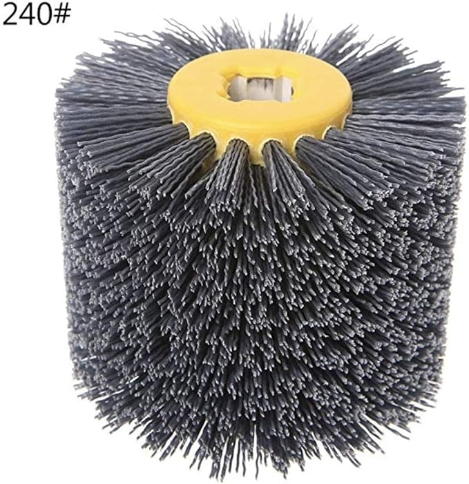 SIGNI Abrasive Nylon Drawing Wheel Drum Burnishing Polishing Brush for Wood Furniture Floor Polishing 120X100mm 240 Grit 1pack