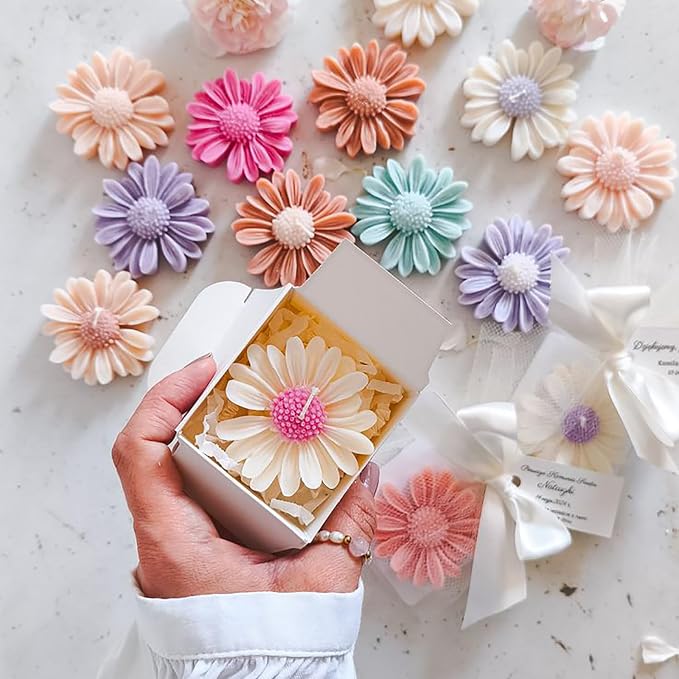 9 Pcs 3D Silicone Flower Molds for Candle Soap Making Cake Chocolate Making | - Image 9