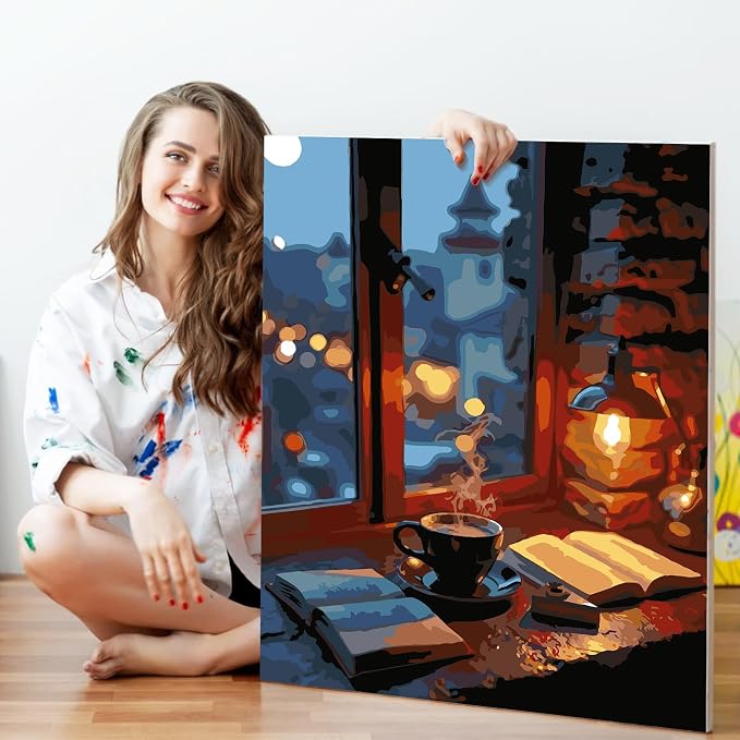 Fountor Window View Paint by Numbers Kit - Image 5