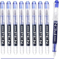 EYEYE Fountain Pens for Writing, 9 Pack Blue Disposable Fountain Pens Stainless by eyeye