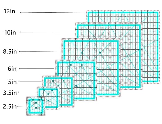 Quilting Square Rulers, 7 Square Quilting Templates Quilt Ruler - Image 6