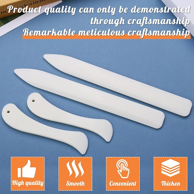 WONVOC 6 pcs Bone Folders, Crease Makers, Scoring Tool, Plastic Bone Folder - Image 4