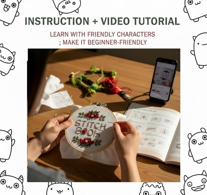 TenDawn Beginner Embroidery Stitch Book - Image 8